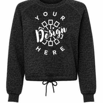 Charcoal Leopard Print Cropped Sweatshirt