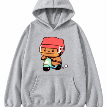 Heather Gray Graphic Pullover Hoodie