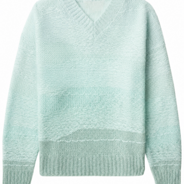 Light Mint Green Oversized V-Neck Sweater