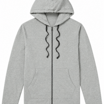 Heather Grey Full-Zip Hoodie